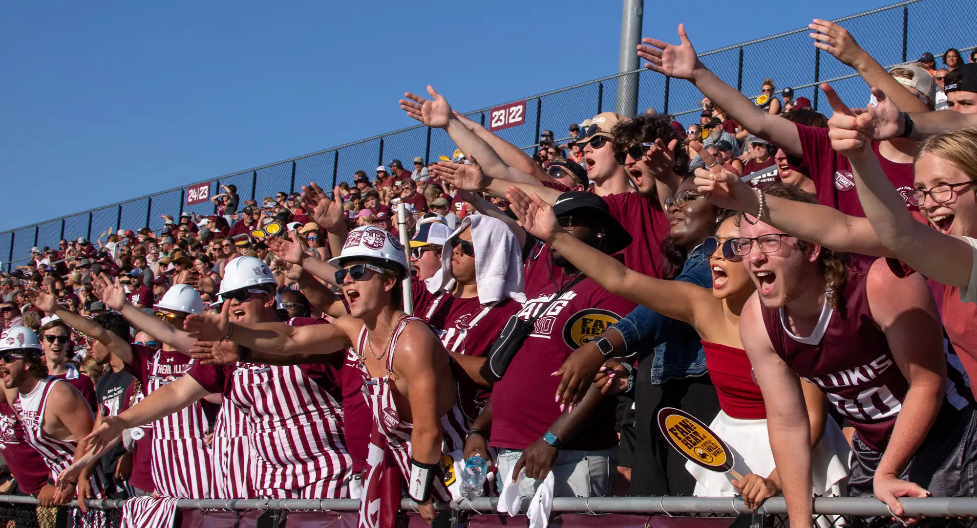 Students in Dawg Pound at Football Game